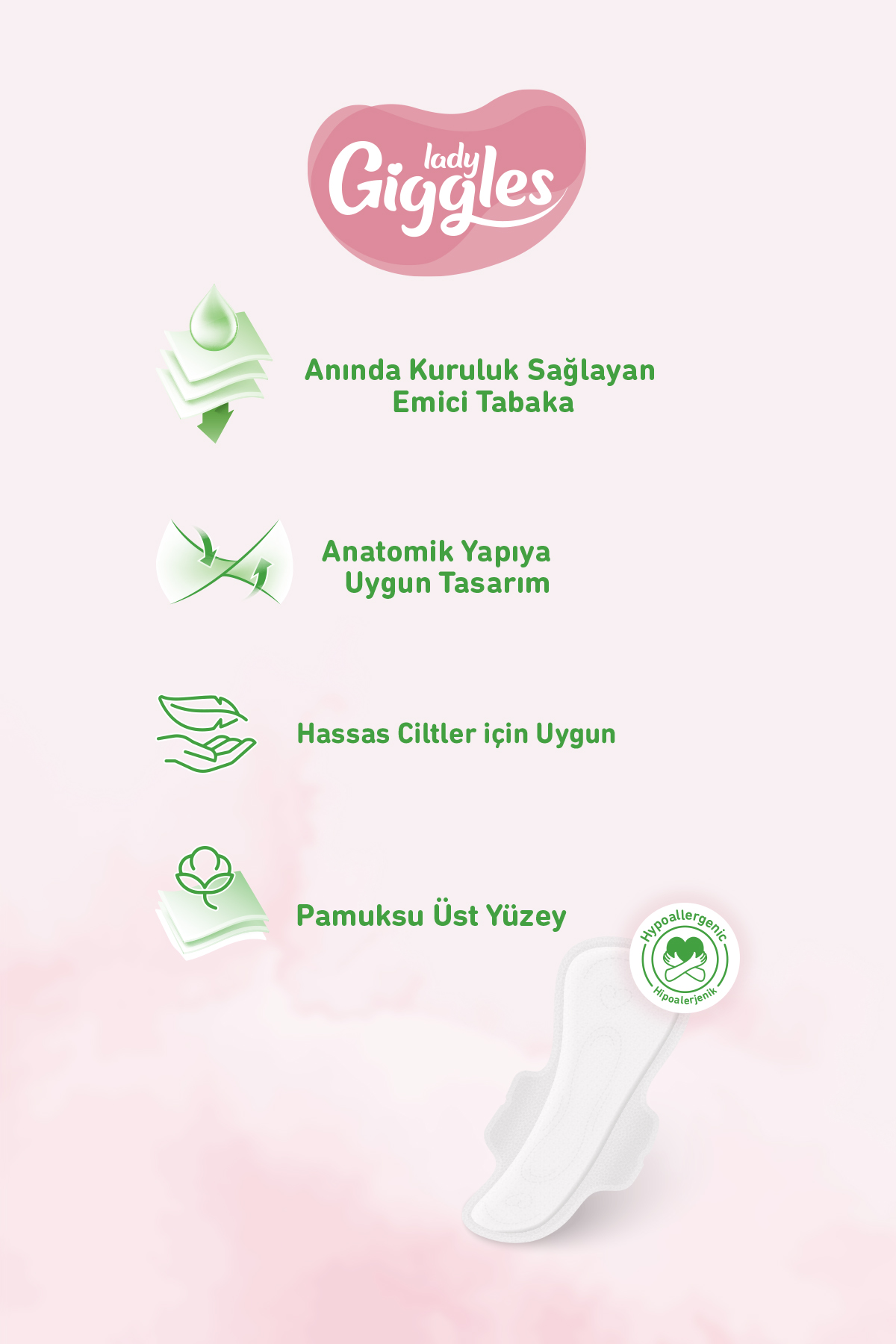 Giggles Lady Soft Hijyenik Ped Gece Dev Fırsat Paketi 72 Adet